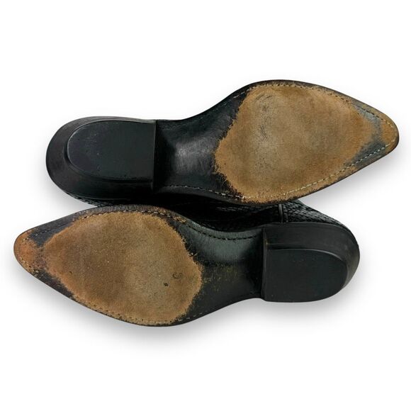 Code West Dan Post Vintage Western Cowgirl Boot Black Python Snakeskin Snake 6 M - Picture 8 of 12